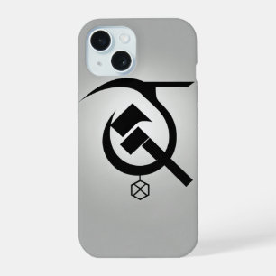 Minimalist Hammer and Sickle - Black & White iPhone 15 Case