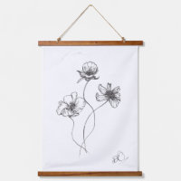 Minimalist Hand Drawn Flowers, Ink Pen