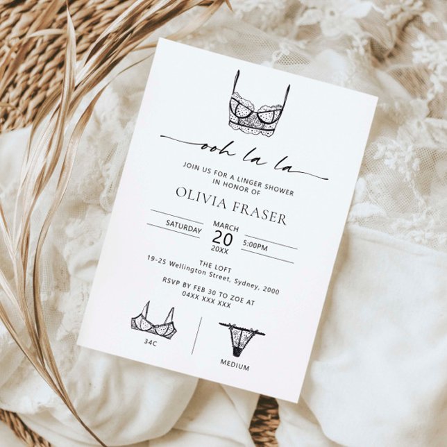 Minimalist hand drawn lingerie shower invitation (Creator Uploaded)