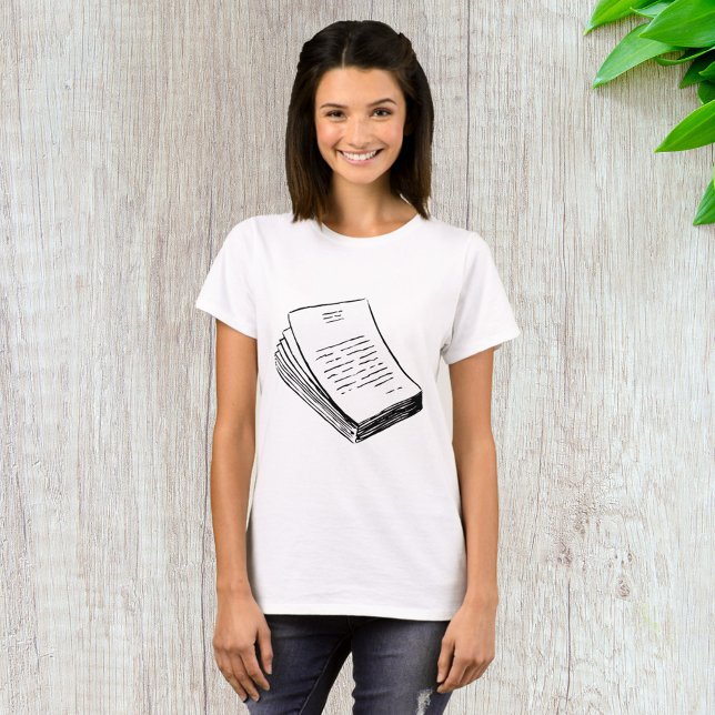 Minimalist Hand-Drawn Stack of Paper T-Shirt (Creator Uploaded)