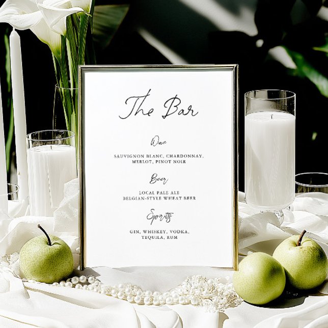 Minimalist Hand Drawn Wedding Bar Menu Sign (Minimalist Hand Drawn Wedding Bar Menu Sign)