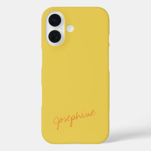 Minimalist Hand Lettering Name Yellow and Orange iPhone 16 Case