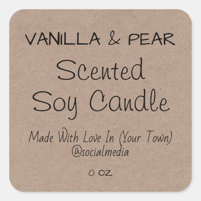 Minimalist Hand Written Product Labels (Front)