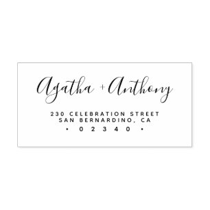 Minimalist Hand-written Wedding Return Address Rubber Stamp