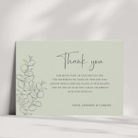 Minimalist handdrawn leaves green script wedding