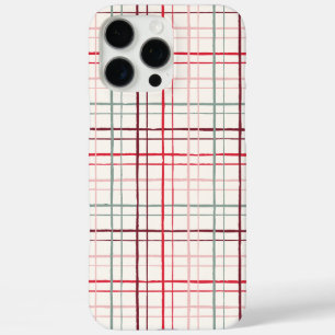 Minimalist HandDrawn Wobbly Grid Check Multicolor iPhone 16 Pro Max Case
