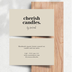 Minimalist Handmade Candle  Business Card