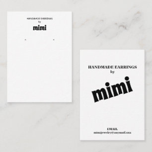 Minimalist Handmade Earring Display Business Card
