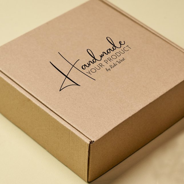 Minimalist Handmade Product, Small Business Large  Rubber Stamp (Creator Uploaded)