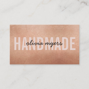 MINIMALIST HANDMADE simple blush pink rose gold Business Card