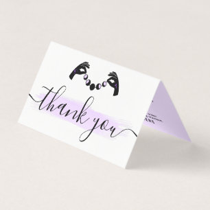 Minimalist Hands Moon Logo Customer Thank You Card