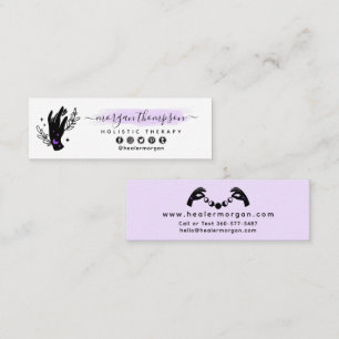 Minimalist Hands & Moon Phases Metaphysical Reiki Mini Business Card