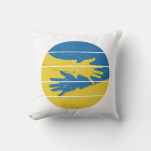 Minimalist Hands Support Ukraine, Save Ukraine Cushion