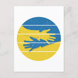 Minimalist Hands Support Ukraine, Save Ukraine Postcard