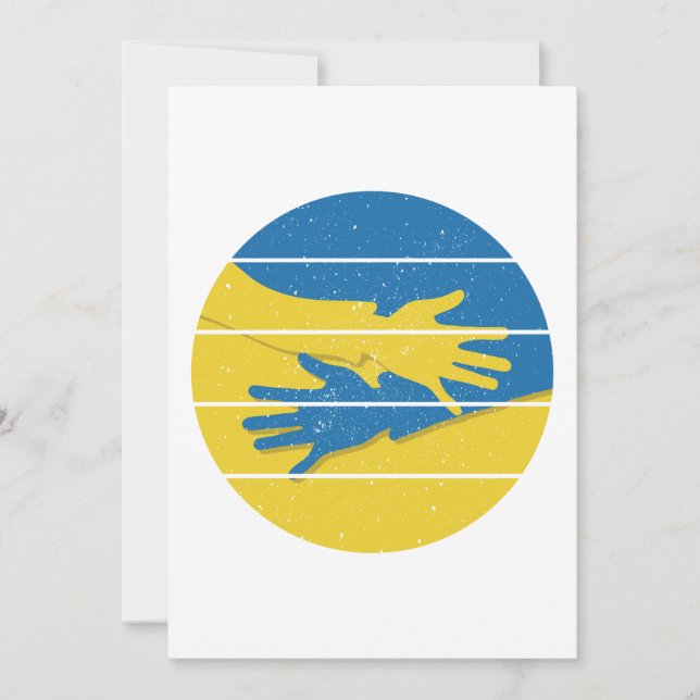 Minimalist Hands Support Ukraine, Save Ukraine Thank You Card (Front)