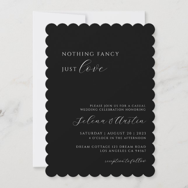 Minimalist Handscript Nothing Fancy Just Love  Inv Invitation (Front)
