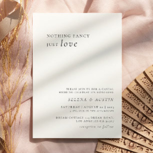 Minimalist Handscript Nothing Fancy Just Love Invi Invitation