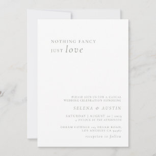 Minimalist Handscript Nothing Fancy Just Love  Invitation