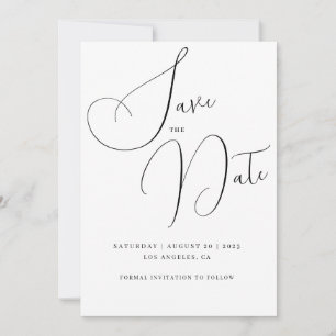 Minimalist Handscript Text and Photo save the date Invitation