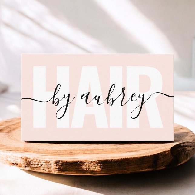 Minimalist Handwriting Calligraphy Hair Stylist Business Card (Creator Uploaded)