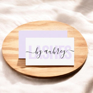 Minimalist Handwriting Calligraphy Lashes Business Card