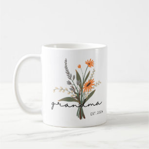 Minimalist Handwriting Grandmother Flower Mug