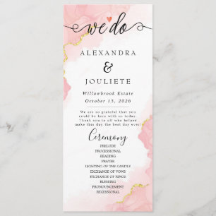 Minimalist Handwriting Simple Modern Wedding Progr Programme