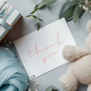 Minimalist handwritten Baby shower Thank you Postcard