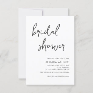Minimalist Handwritten Bridal Shower Invitation
