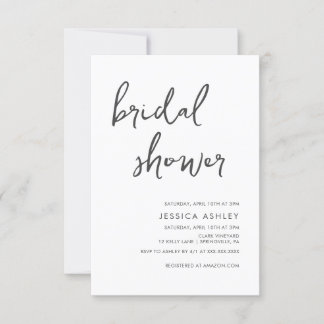 Minimalist Handwritten Bridal Shower  Invitation