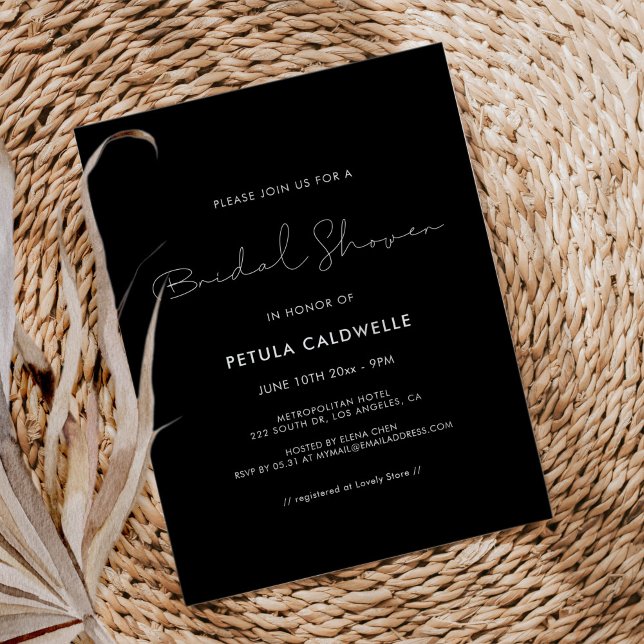 Minimalist handwritten bridal shower invitation postcard (Creator Uploaded)