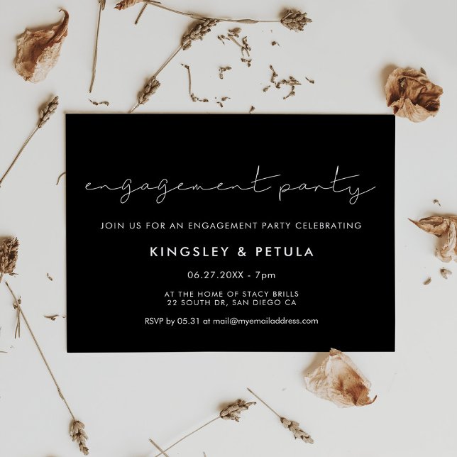 Minimalist handwritten Engagement party Postcard (Creator Uploaded)