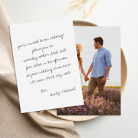 Minimalist Handwritten Letter Photo Wedding
