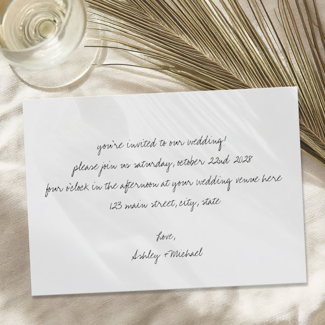 Minimalist Handwritten Letter Wedding Invitation (Creator Uploaded)