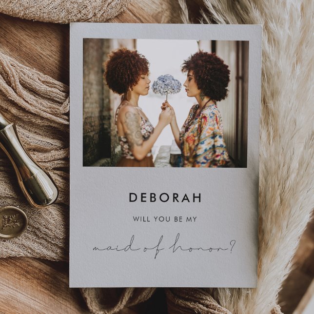 Minimalist handwritten Maid of Honour proposal car Invitation (Creator Uploaded)