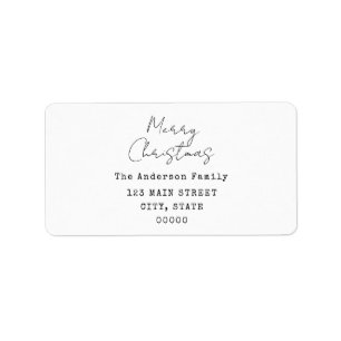 Minimalist Handwritten Merry Christmas Label