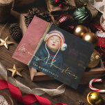 Minimalist Handwritten Merry Christmas Photo Gold<br><div class="desc">Merry Christmas card! A modern and minimalist typography for this Holiday photo card with real gold foil.</div>
