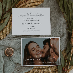 Minimalist handwritten Save the Date photo card