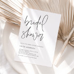 Minimalist Handwritten Script Black Bridal Shower Invitation<br><div class="desc">Invite guests to your event with this minimalist bridal shower invitation. It features a black minimalist handwritten script with simple typography and pinstripes pattern. Personalise by adding names,  date,  time,  venue and other details. This simple script bridal invitation is available in other cardstock.</div>