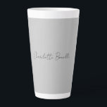 Minimalist Handwritten Script Name Grey Latte Mug<br><div class="desc">This product was very good and I love how easy it is for customise design. The design was very simple so I'm very pleased when I create.</div>