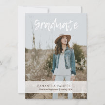 Minimalist Handwritten Script Photo Graduation