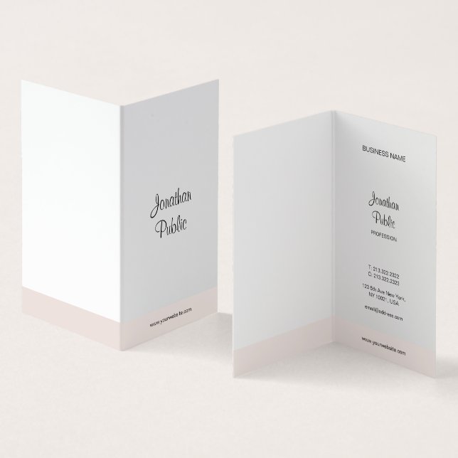 Minimalist Handwritten Script Professional Simple Business Card (Inside and Outside)