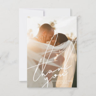 Minimalist Handwritten Script Wedding Thank You