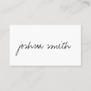 Minimalist handwritten text business card