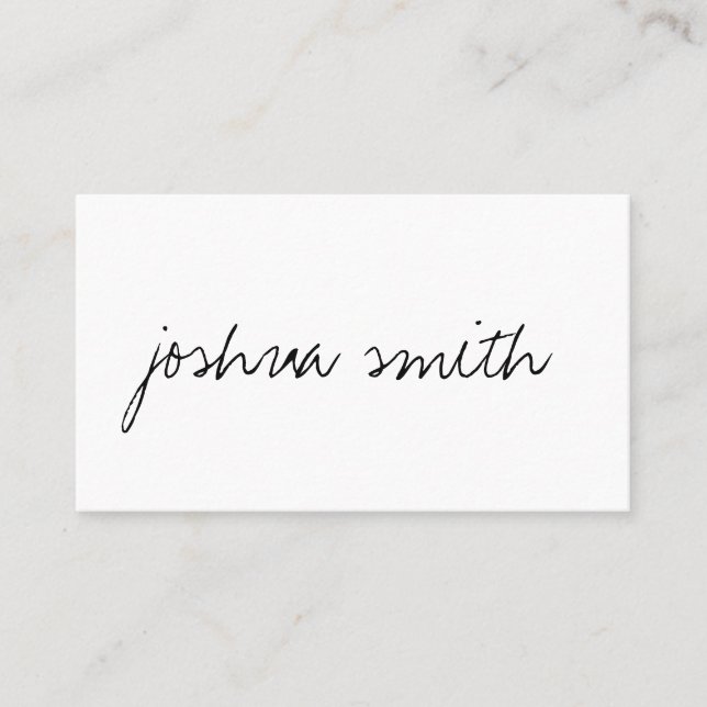 Minimalist handwritten text business card (Front)