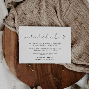 Minimalist handwritten We tied the knot card