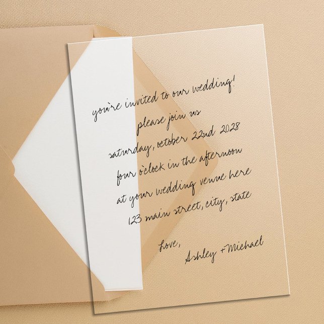 Minimalist Handwritten Wedding Acrylic Invitations (Creator Uploaded)
