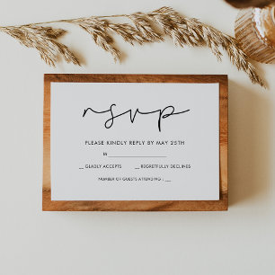 Minimalist handwritten wedding RSVP card