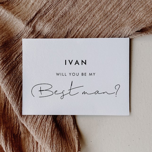 Minimalist handwritten Will you be my best man Invitation (Creator Uploaded)
