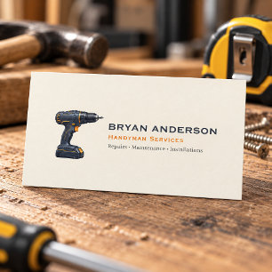 Minimalist Handyman Services Business Card